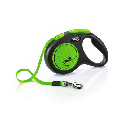 FLEXI CORREA RETRACTIL NEW NEON M TAPE 5 M GREEN