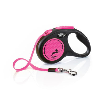 FLEXI CORREA RETRACTIL NEW NEON S TAPE 5M PINK