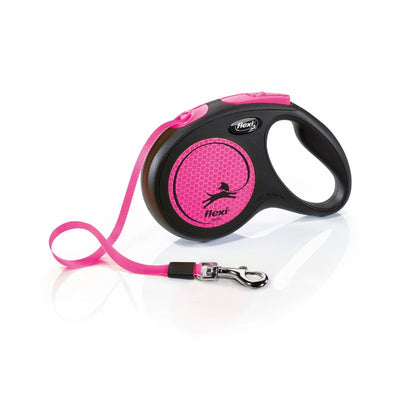 FLEXI CORREA RETRACTIL NEW NEON M TAPE 5M PINK
