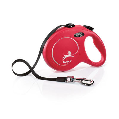 FLEXI CORREA RETRACTIL NEW CLASSIC L TAPE 5M RED