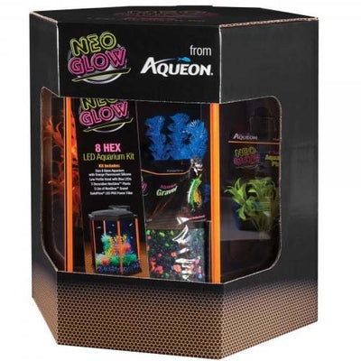 AQUEON AQUARIUM KIT LED NEOGLOW ORANGE 8 HEX