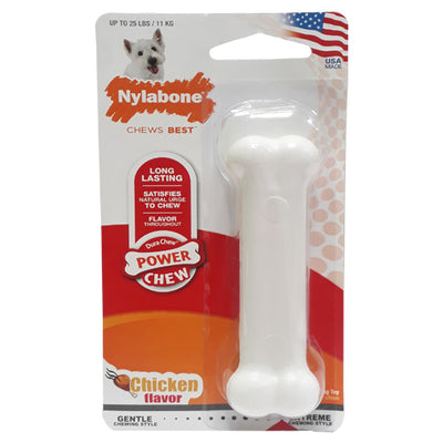 NYLABONE DURA CHEW POWER BONE CHICKEN FLAVOR REGULAR  HASTA 25 LBS