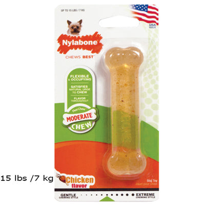 NYLABONE FLEXI CHEW CHICKEN FLEXIBLE & OCCUPYING X-SMALL 15 LB/ 7 KG