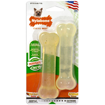 NYLABONE FLEXI CHEW CHICKEN ORIGINAL FLAVOR FLEXIBLE & OCCUPYING X-SMALL  15 LB/ 7 KG