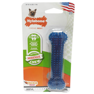 NYLABONE DENTAL  FLEX  CHEW MODERATE BONE TEXTURIXED CHICKEN FLAVOR HASTA 15 LBS