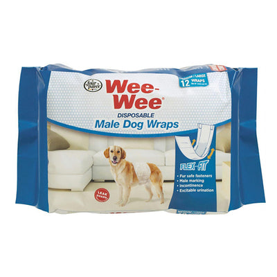 FOUR PAWS WEE WEE DISPOSABLE MALE DOG WRAPS MEDIANO / GRANDE