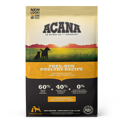 ACANA DOG HERITAGE FREE-RUN POULTRY 25 LBS / 11.3 KG