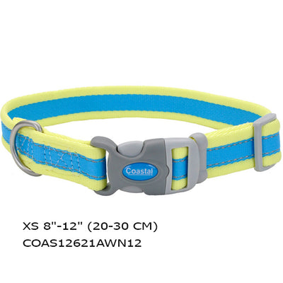 COSTAL  PRO REFLECTIVE  COLLAR AJUSTABLE AZUL CON AMARILLO HEBILLA PLASTICA XS 8-12 (20-30 CM)