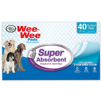 FOUR PAWS WEE-WEE PADS SUPER ABSORBENT 40 Unid.