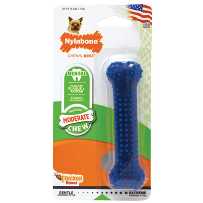 NYLABONE FLEX DENTAL  MODERATE CHEW WOLF X-SMALL HASTA 15 LBS