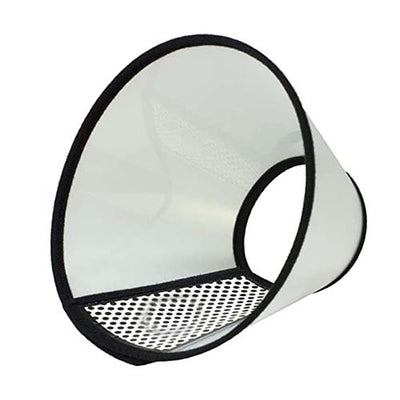 Abisa Collar Isabelino Transparente Y Negro (Puntos)  Con Velcro # 5