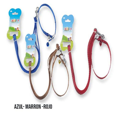 ORIENT PET DOUBLE STICH REFLETIVE NYLON LEASH + COLLAR LC-10MM*48+12