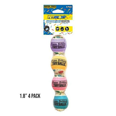 PET SPORT HAPPY BIRTHDAY TUFF BALL JR 1.8 4PK