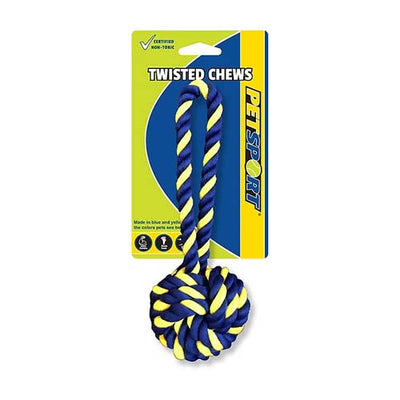 PetsPort Twisted Chews-Small Braided Cotton Rope Monkey Fist 8 80400