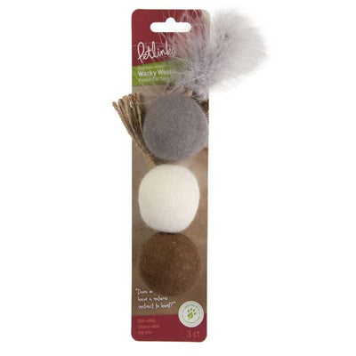 PETLINKS JUGUETE WACKY WOOLIES 3FELT BALLS